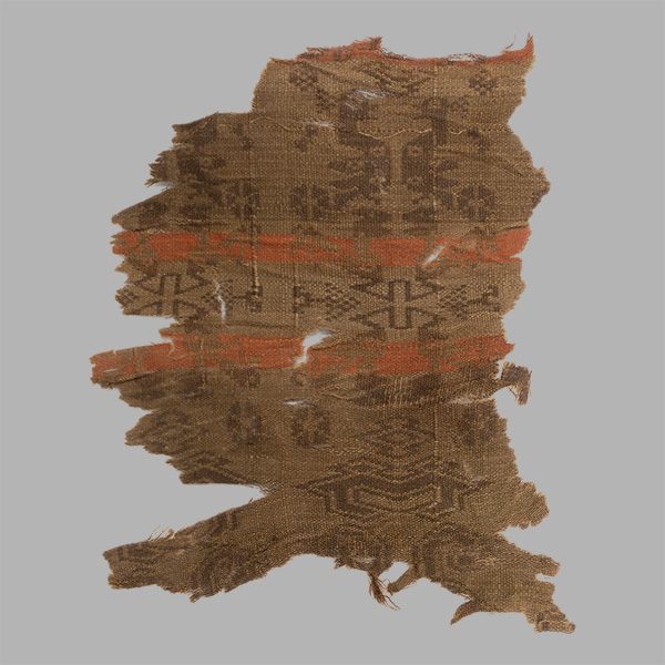 深褐地对龙对凤纹锦