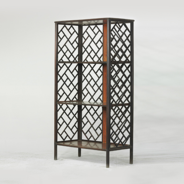 Lattice-backed shelf