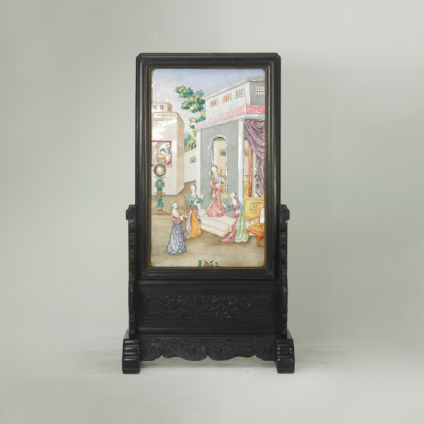 Screen with Western figures