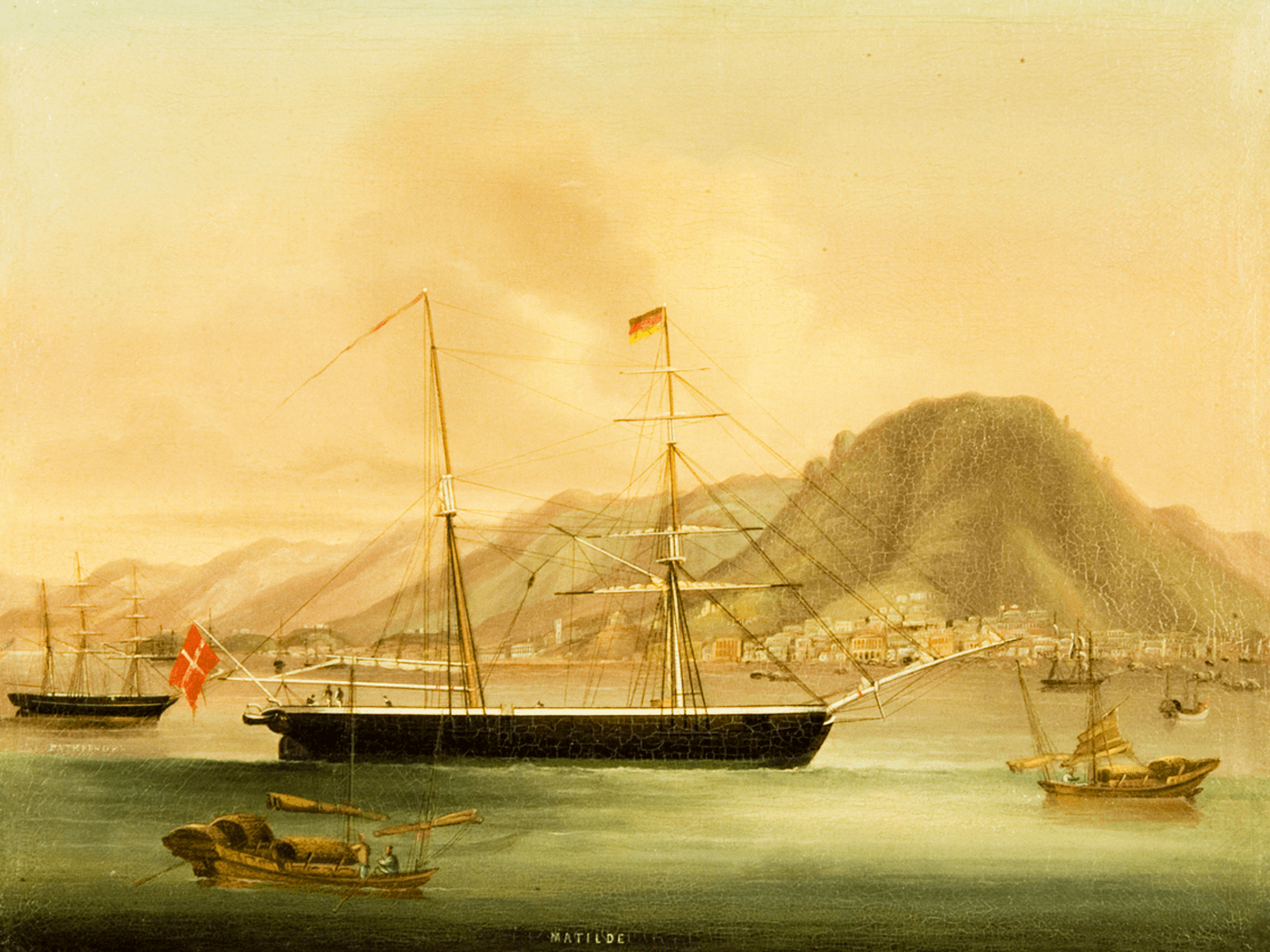 The Matilde moored in Hong Kong Harbour