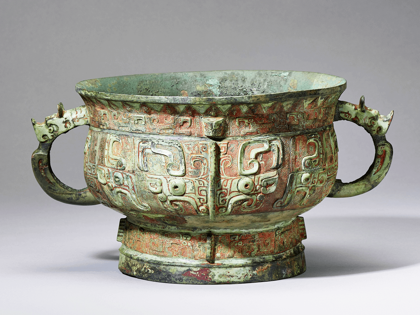 Food vessel (gui) with animal mask design 