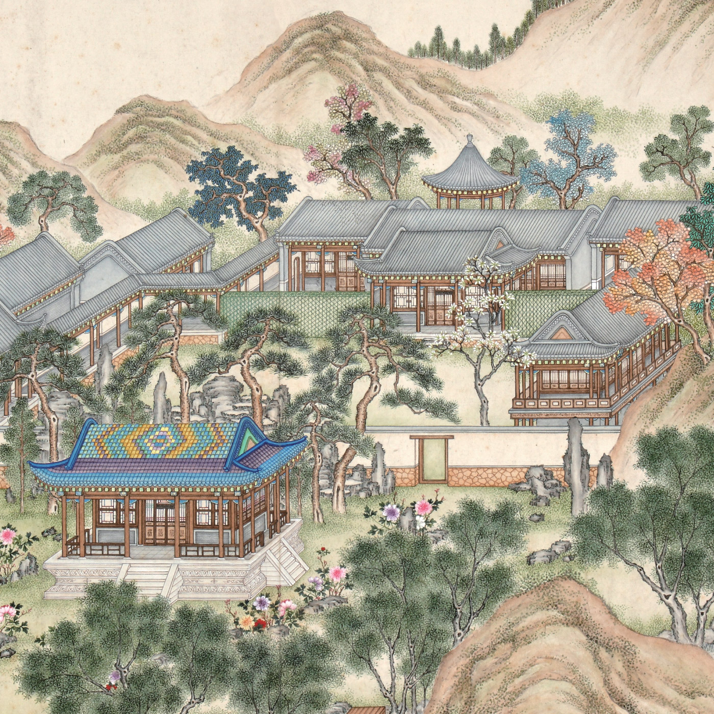 “Engraved Moon and Unfolding Clouds” (detail) from Spring Everlasting on the Abode of the Immortals