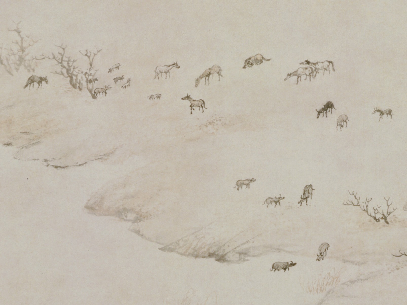 Herding by a Stream in the Mountains