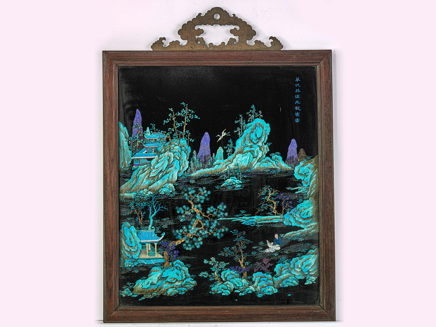 Hanging screen with landscape