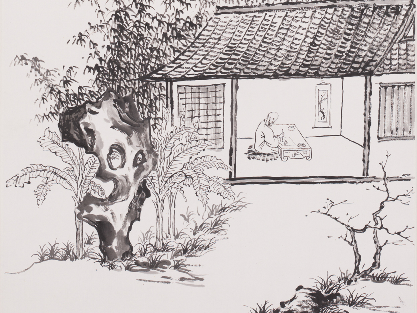 冬心先生作畫圖（局部）