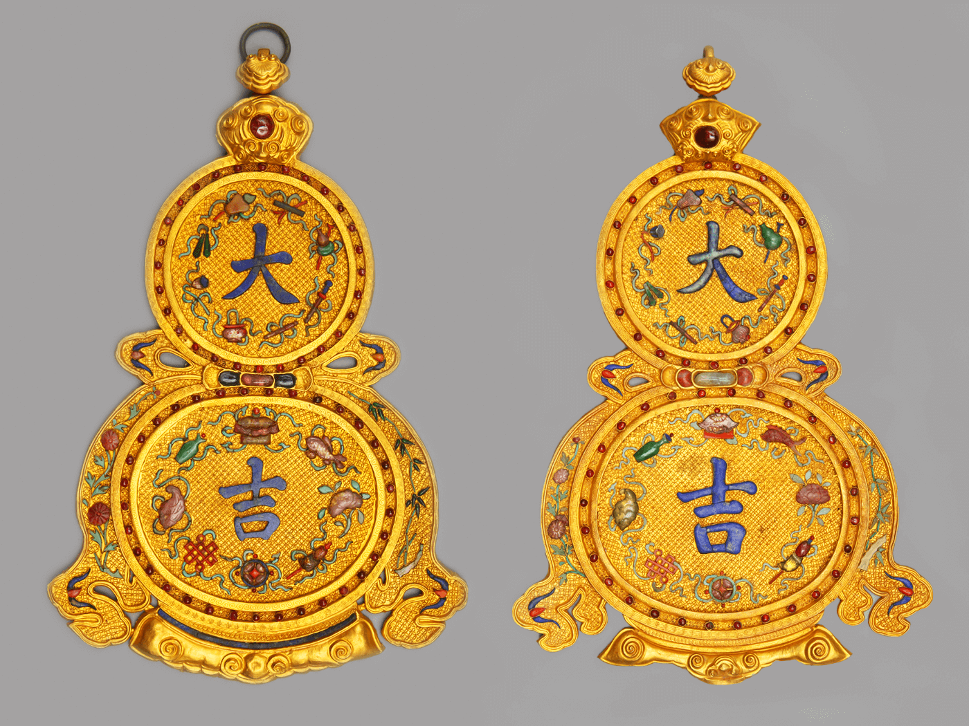 大吉葫蘆掛屏兩件
